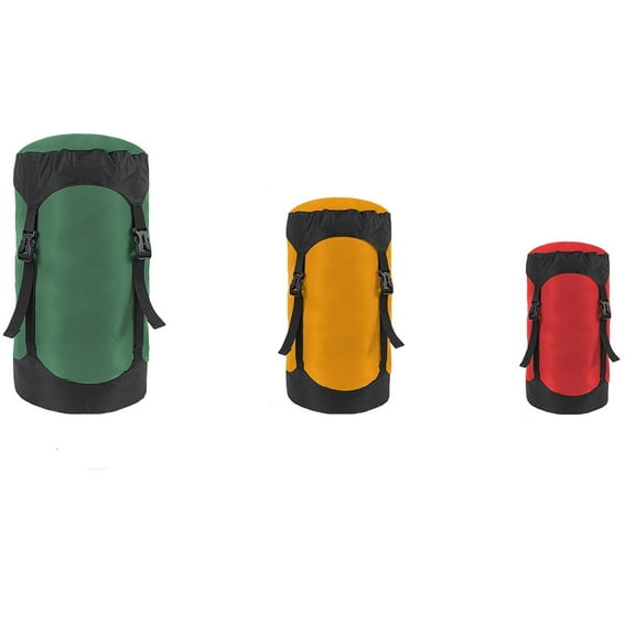 3pcs Compression Stuff Sack Set, Lightweight Sleeping Bags Storage Compression Sack, More 40% Storage for Camping, Hiking, Backpacking Trip 5L+8L+18L