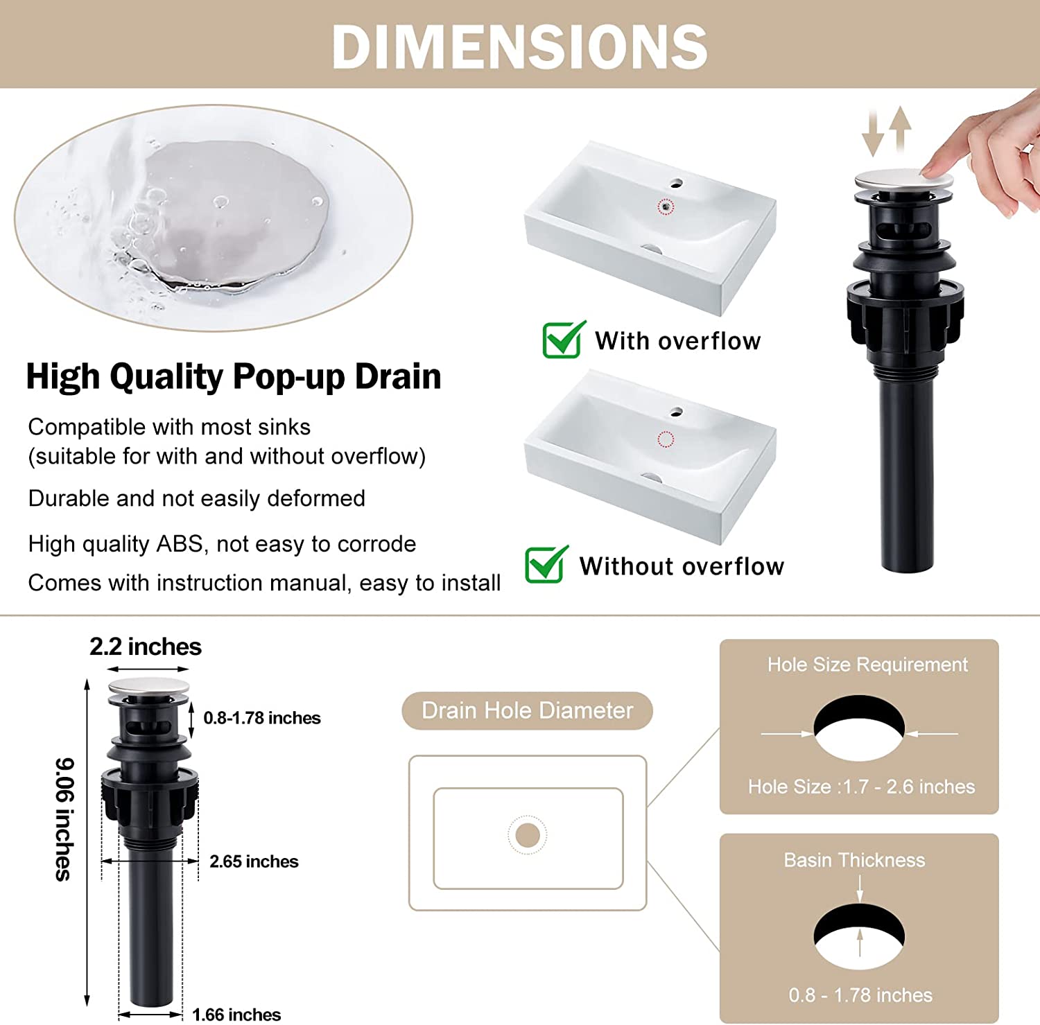 Kede Brushed Nickel Waterfall Bathroom Faucet with Pop-up Drain photo 7