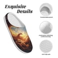 thumbnail image 5 of Kdxio Red And Gray Flame Fox Women's Men's Slippers Plush Slip-On House Slipper for Winter Indoor Soft Cushion Non-slip Fluffy Slides Slippers-46/47, 5 of 7