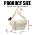 thumbnail image 4 of Bolso de lona de tendencia informal con diseño diagonal, bolso de pecho deportivo de verano, bolso de cintura de nicho que combina con todo, blanco, 4 of 6
