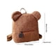 thumbnail image 3 of Jumpingount Mochilas de oso, minimochilas de viaje para niños, mochilas de otoño para mujeres, bolso de hombro con forma de oso de lana de Mochilas Marrón, 3 of 6