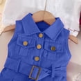 thumbnail image 5 of EnJoCho Girls Summer Denim Dress Sleeveless Button Down Collared Jean Dresses Y2K Pleated A Line Dress with Belt Toddler Maxi Dress Summer, 5 of 7
