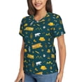thumbnail image 2 of Fuzoiu Camping Print Women's Classic V-Neck T-Shirt, Short Sleeve V Neck Tees for Casual Everyday Wear,Casual Fit Tee,Summer Fashion Tops-Large, 2 of 5