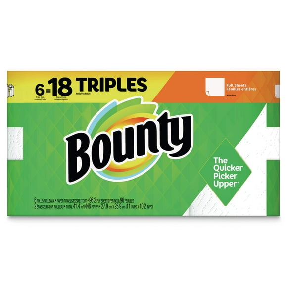 Bounty Essuie-tout en Papier Triple Rouleau 2 Épaisseurs, Paq.