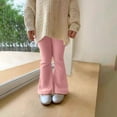 thumbnail image 5 of NAISIBABY Girls Flare Pants, Stretch Knitted Slim Fit Elastic Waist Casual Leggings Trousers Pink 1T, 5 of 5