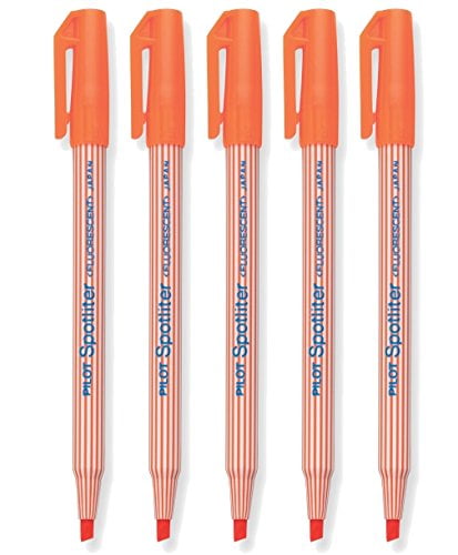 Pilot Spotliter Fluorescent Highlighters, Chisel Tip, Orange 5-PACK(49012)