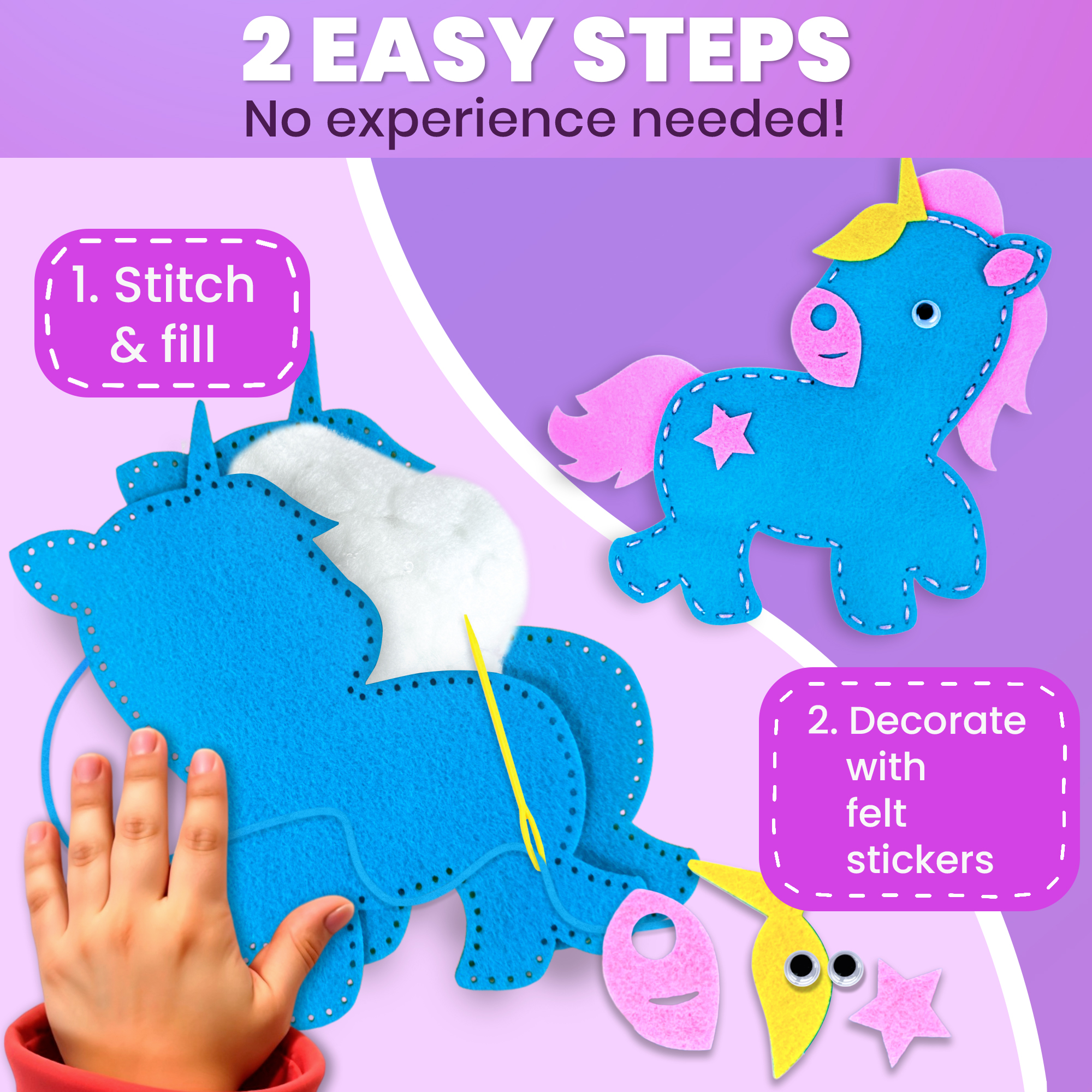 Quokka Kids Crafts Ages 7-8 - Fairy Tale Sewing Kit Basic - Arts Crafts for Kids Ages 6-8 Girls Boys