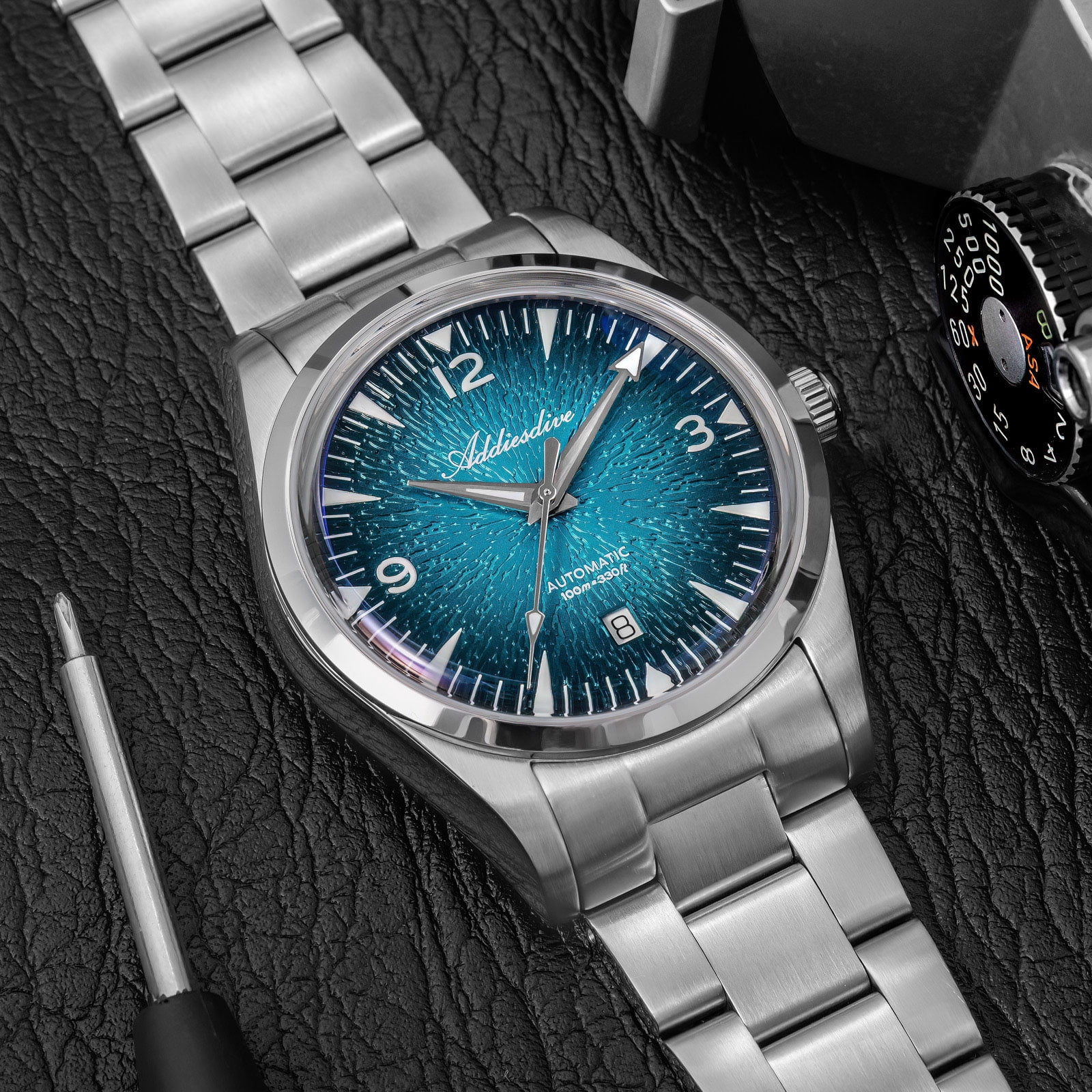 ADDIESDIVE Men's Automatic Dive Watch 100m Waterproof, Japanese 8215 Movement, Luminous, Stainless Steel Bracelet, Luxury Analog Watch for Men