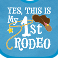 thumbnail image 4 of Inktastic Yes, This is My 1st Rodeo Cowboy Hat and Lasso Boys or Girls Baby Bib, 4 of 4