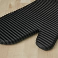 thumbnail image 2 of KITCHENAID Ribbed Soft Silicone Oven Mitt 2-Pack Set, Matte Black, 7.5"x13", 2 of 5