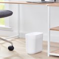 thumbnail image 3 of iDesign Oval Bathroom Trash Can, 1.9 Gallon Plastic Open Top Garbage Bin, White, 3 of 7