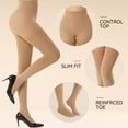 thumbnail image 3 of MANZI Women's 2 Pairs Super Opaque Tights for Women 120 Denier Control Top Pantyhose, 3 of 8