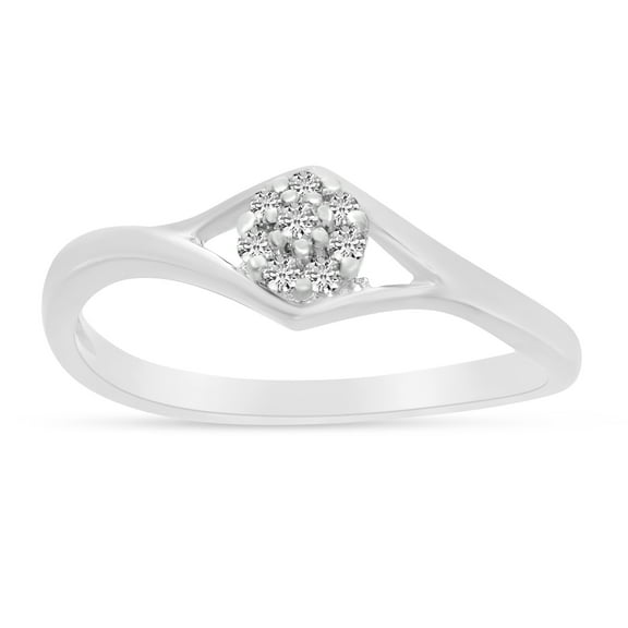 10K White Gold Diamond Cluster Ring