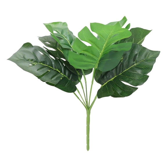XUYAN 2 Bundles Shrubs Tropical Leaves Greenery Stems Leaf Decor for Luau Party Decoration for Home Thanksgiving Halloween Christmas Fireplace Wedding Party Decorations