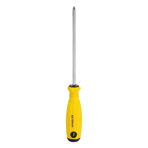 Destornillador Phillips PH2 Uxcell #2 de 10.4" con imán y mango ergonómico para reparaciones, amarillo