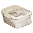 thumbnail image 2 of Caja de almacenamiento de arroz transparente sellada con interruptor magnético, contenedor de almacenamiento de granos de cocina para alimentos secos, pequeña, color blanco crema., 2 of 12