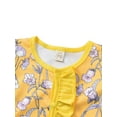 thumbnail image 4 of Baby Girls Floral Print Romper, Short Sleeve O-neck Button-up Jumpsuit, 4 of 8