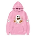 thumbnail image 4 of SERTG Children Halloween Printed Hooded Tops Long Sleeved Sweatshirt with Pockets Fleece Top Hooded Sweatshirt for Girls 3-14 Years(Pink,11-12 Years), 4 of 4