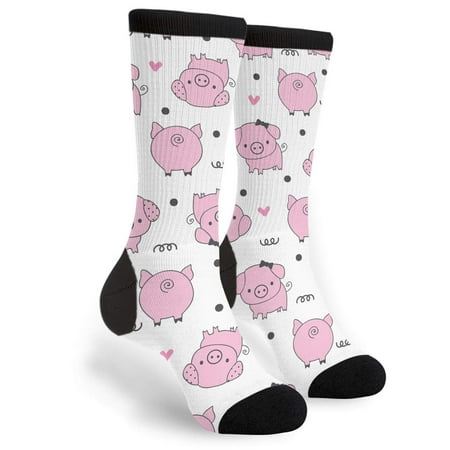 

Pink Cartoon Pig Novelty Socks For Women & Men One Size
