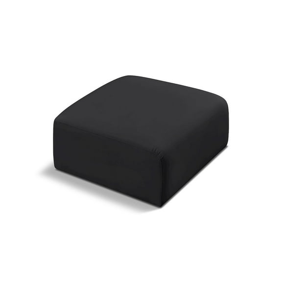Meridian Furniture Arc Black Vegan Leather Ottoman