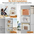 thumbnail image 4 of Magnetic File Holder, 3 Pockets Wall File Folders Holder No Drilling Magnetic Paper Mail Organizer Magazine Basket, Hanging Storage Rack for Fridge Cabinets Office Classroom(White), 4 of 14
