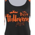 thumbnail image 3 of Rosegal Women's Raglan Sleeve Plaid Bat Letter Print Graphic Halloween Tee, 3 of 4
