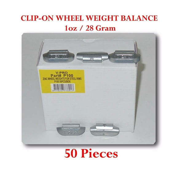 50 Pieces P Style Clip-on Wheel Weight Balance 1oz 28 gram Led Free