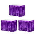 thumbnail image 1 of Faldas de mesa de flecos de papel de aluminio metálico púrpura Uxcell 3Pcs 29x108", 1 of 7