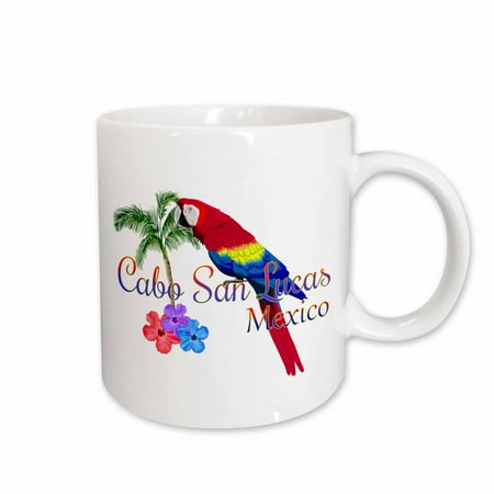 

3dRose Cabo San Lucas Mexico tropical art with colorful parrot. - Ceramic Mug 15oz (mug_291859_2)