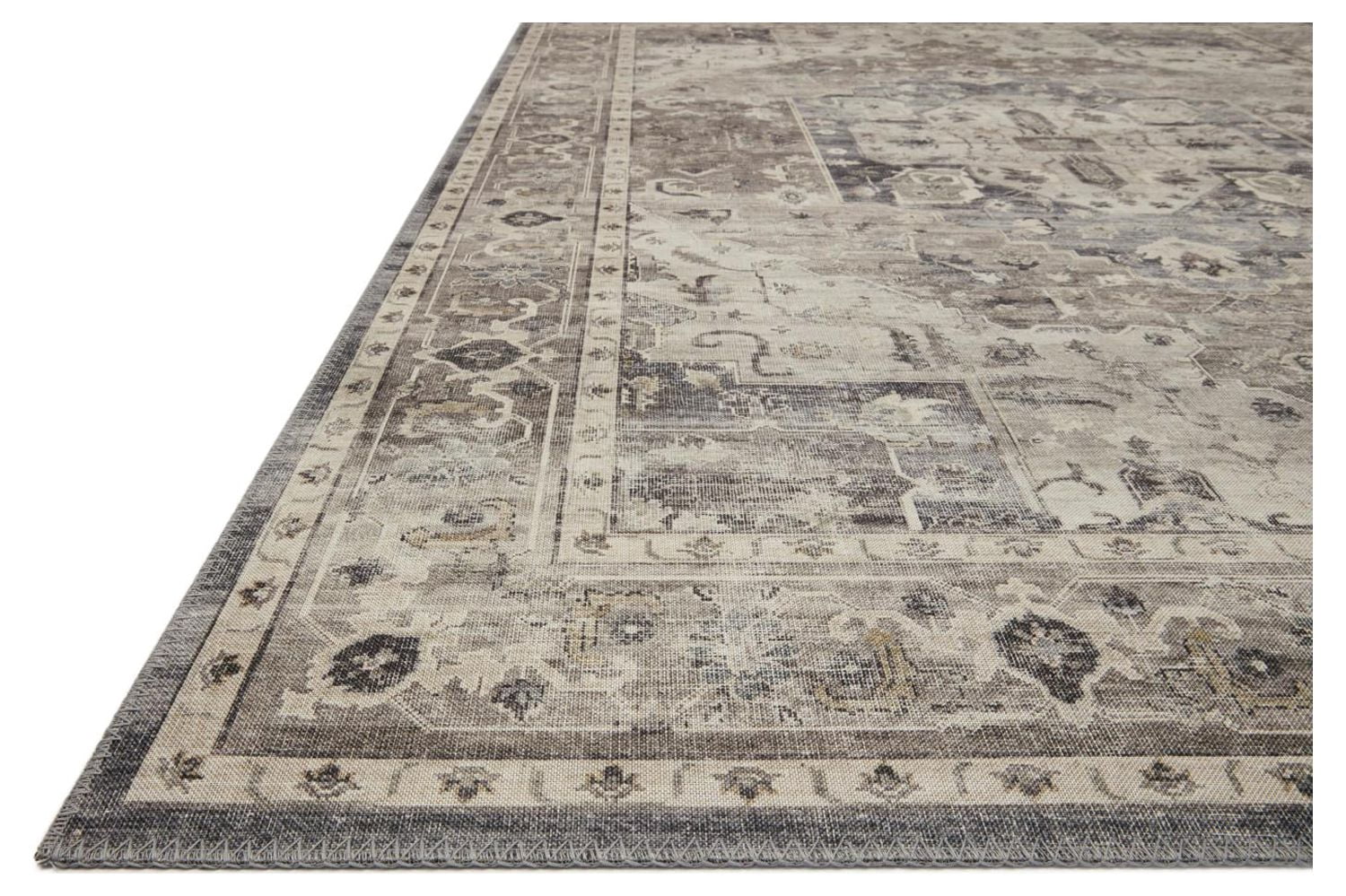 Loloi II Hathaway Printed Oriental Steel / Ivory Area Rug