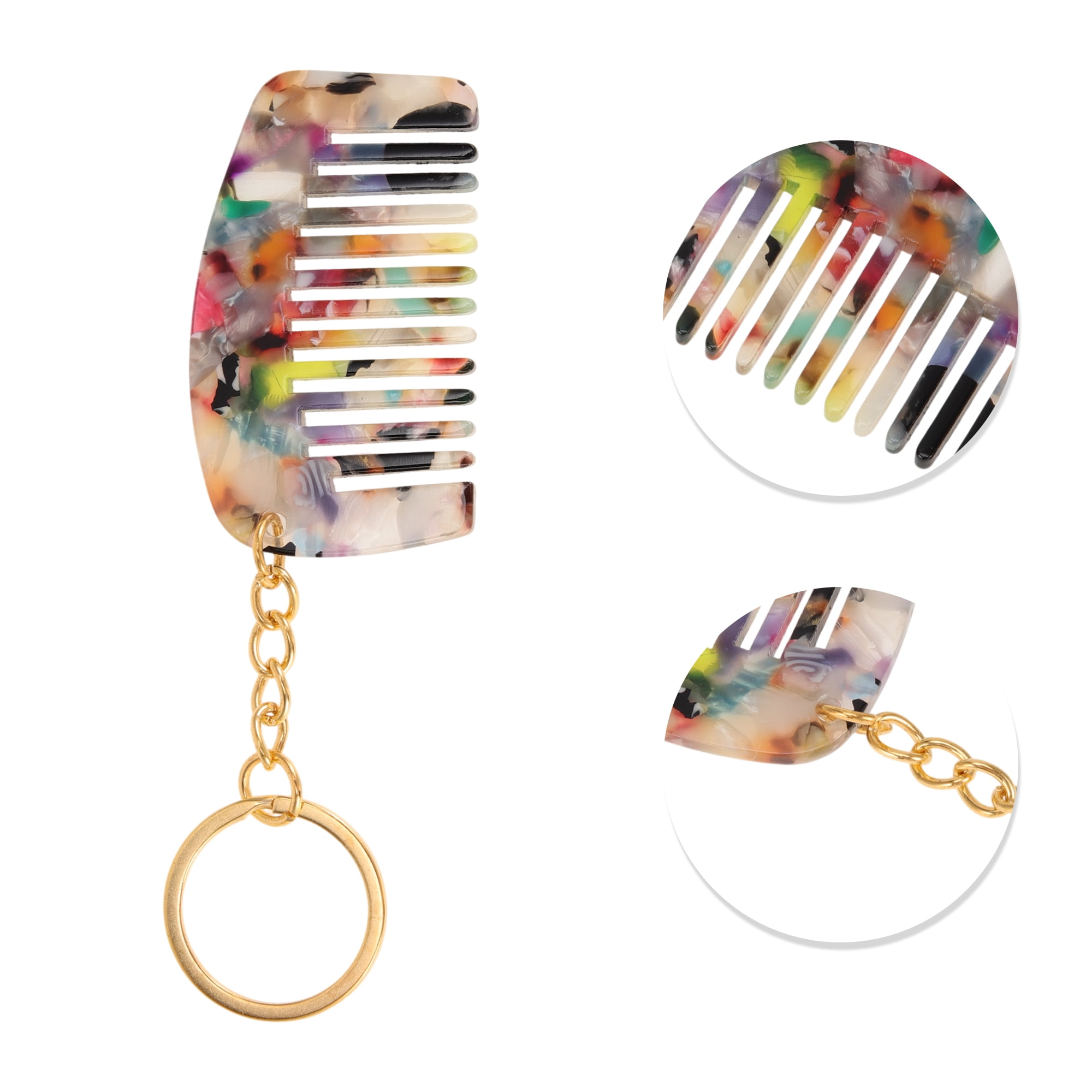 Unique Bargains 1 Pc Portable Mini Keychain Hair Comb for All Hair Types Styles Multicolor