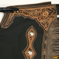 thumbnail image 2 of Hilason Western Bull Riding Chinks Chaps Adult Pro Rodeo Bronc Genuine Leather, 2 of 5