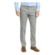 Tommy Hilfiger Mens Glen Plaid Flex Trouser Pants B/W 36/30