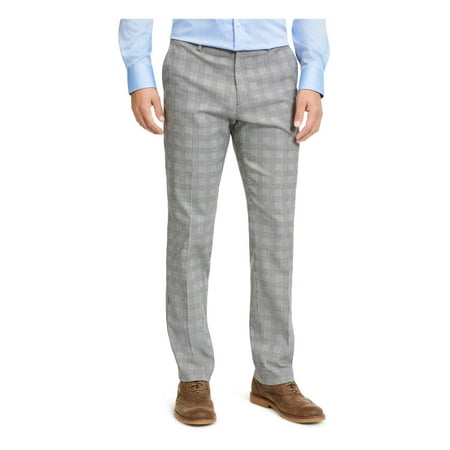 Tommy Hilfiger Mens Glen Plaid Flex Trouser Pants B/W 36/30