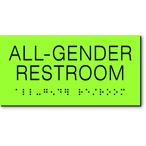 

California ALL GENDER RESTROOM Text Wall Sign-Laserglow / Black (4 Units)