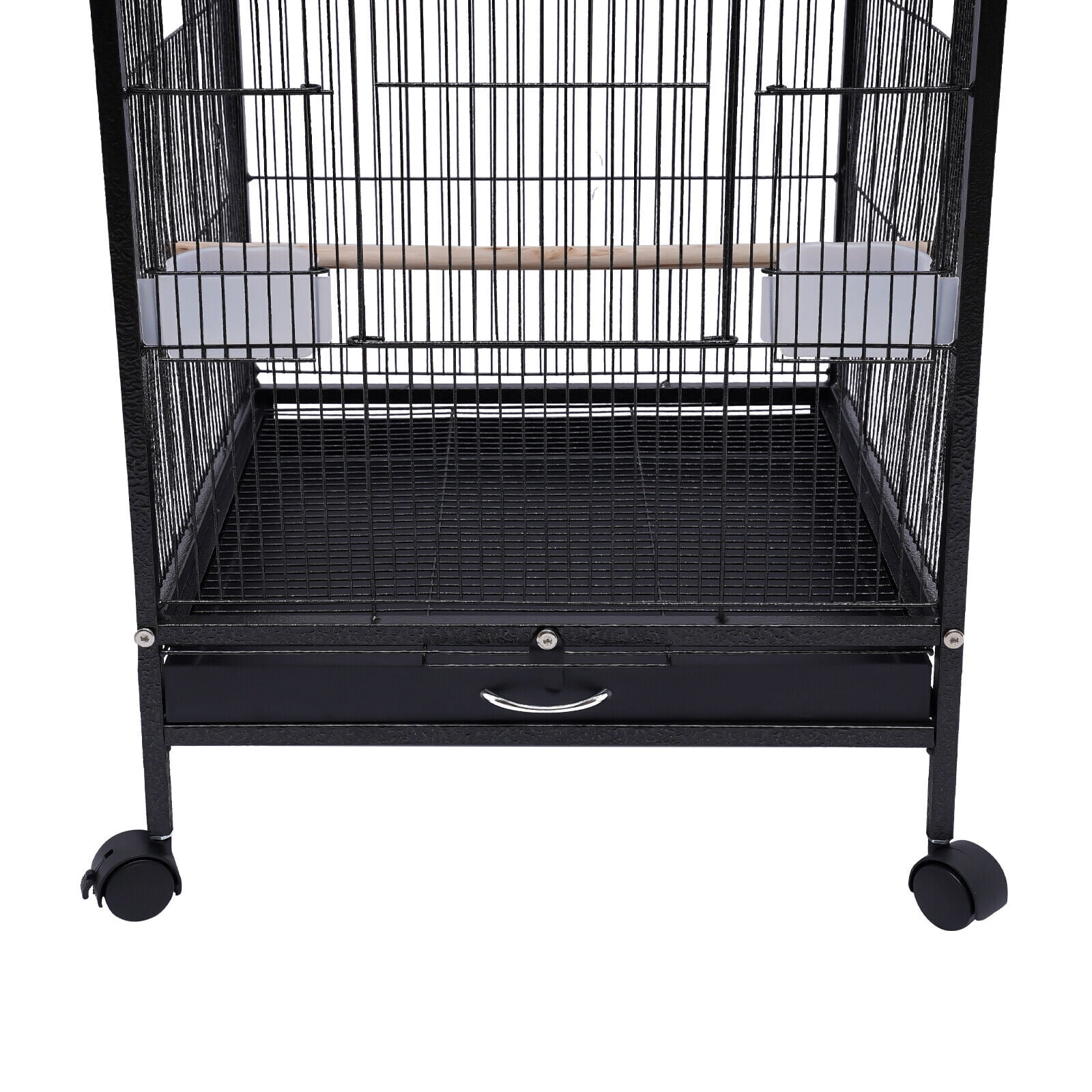 Denest Black Large Bird Cage wit Rolling Stand Cockatiel Parakeet Finch Parrot Birdcage