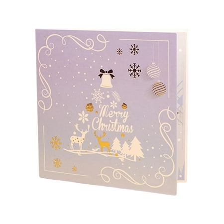 yotijay 3D Christmas Card Best Wishes Hollow Thank You Card Holiday Xmas Card for Winter