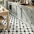 thumbnail image 3 of 10 Pcs Black White Curved Four-Leaf Peel and Stick Floor Tiles, 12x12 In Covers 10 Sq.Ft, Self-Adhesive DIY Vinyl Flooring, Removable Waterproof, Ideal for Kitchen, Bathroom, Bedroom, Home Walls, 3 of 8