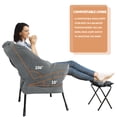 thumbnail image 5 of Modern Fabric Living Room Chair with Folding Footrest Stool, Sofa Chair with Portable Ottoman, Recliner Chair Steel Frame Leisure Bedroom Chair and Anti-Slip Footstool, 5 of 8