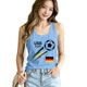 thumbnail image 5 of Women's Football Graphic Tank Tops, Women's Sleeveless Running Tank Top, Breathable Lightweight Sports Vest for Workout, Gym, Yoga, Training for Soccer Tournament 2026 Light Blue Size: M, 5 of 5