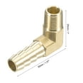 thumbnail image 3 of Unique Bargains Brass 5/16' Barb x 1/8 NPT Male Thread Right Angle Elbow Hose Fitting, 2 Pack, 3 of 5
