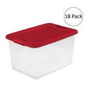 Sterilite 64 Qt. Clear Plastic Latching Lid Storage Bin Container Tote
