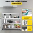 thumbnail image 4 of BENTISM Shelving Unit Storage Shelves 60x18.5 inch 4-tier Stainless Steel Kitchen Shelves, 4 of 9