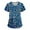 Blue, variant on Fun Scrub Tops Women Color Dots Printed Srcubs Tops Stretch Plus Size Short Sleeve V-Neck Working Nurse Uniform with Pockets Blue S