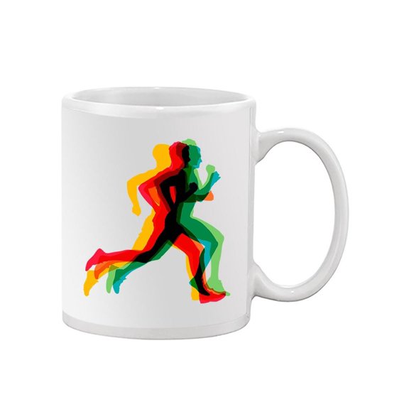 Colorful Running Man Silhouettes Mug Unisex's -Image by Shutterstock