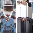 thumbnail image 5 of Square 2Pack PU Leather Retro American Flag Cruise Luggage Tag with Privacy Cover and Name ID Tag for Travel Handbags Backpacks Luggage Tags, 5 of 6