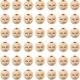 thumbnail image 1 of 50pcs Face Pattern Wooden Beads DIY Wood Beads Natural Wood Beads Loose Beads, 1 of 3