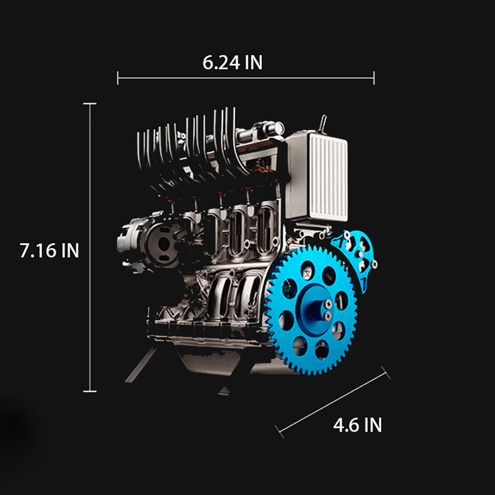 TECHING V4 Engine Model Kit 4-Cylinder Car Engine Assembly Kit Ideal for Industry Research Education