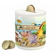 thumbnail image 1 of Zoo Piggy Bank, Zoo and the Animals in Nature Welcoming Playful Outdoors Forest Landscape, Ceramic Coin Bank Money Box for Cash Saving, 3.6" X 3.2", Multicolor, by Ambesonne, 1 of 4