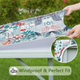 thumbnail image 6 of Pioneer Flower Floral Print Pattern Square Fitted Tablecloth with Elastic Edge,Square Table Cover,Washable Elastic Table Cover for Home Kitchen Party Decor 36"x36", 6 of 6